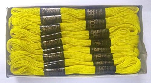 Limão Amarelo - Definir Lot de algodão 6 Frend Frend Thren Skeins Cross Stitch Bordery Flelight