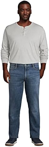 Lands 'End Men's Super-T de manga longa Henley camisa