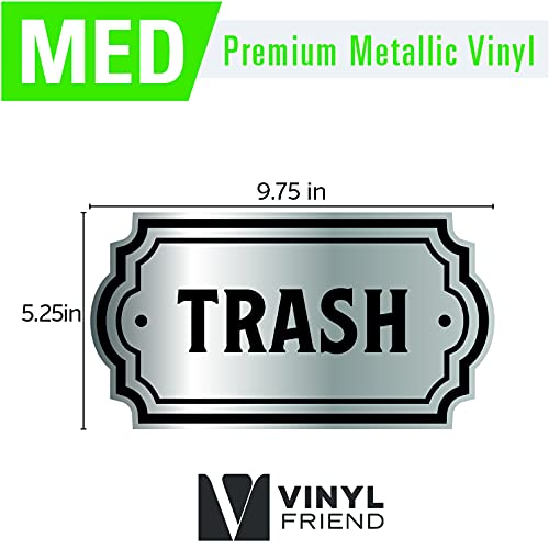 Símbolo do logotipo de reciclagem e lixo - elegante visual dourado para latas de lixo, recipientes e paredes - Decalque