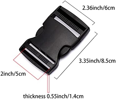 4 PCs 2 /50mm fivela rápida liberação lateral fivelas sem costura necessária para correias de cinta de nylon