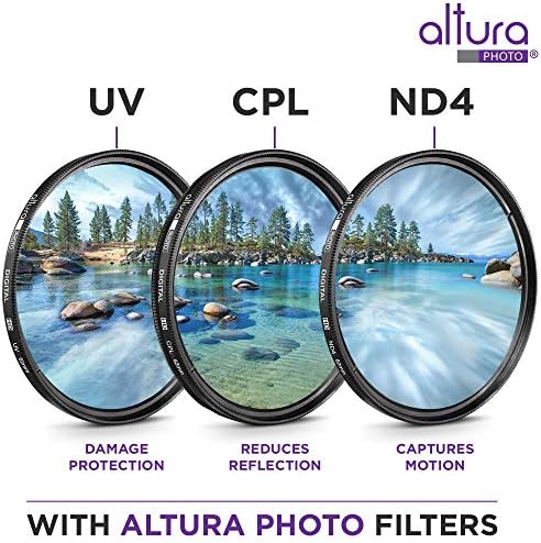 Kit de filtro de lente de 62 mm por foto Alta, inclui filtro ND de 62 mm, filtro de polarização de 62 mm, filtro