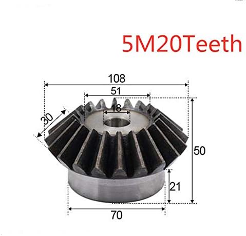 Acessórios para homens da montanha 6pcs engrenagem chanfrada 5modulus 20teets 90 graus engrenagens de aço do processo Hole