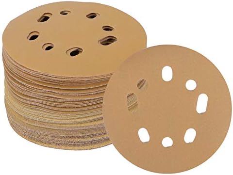 Platinumedge 5 polegadas 8 orifícios Discos de lixamento dourado Discos de lixamento e lixamento para lixadeira orbital