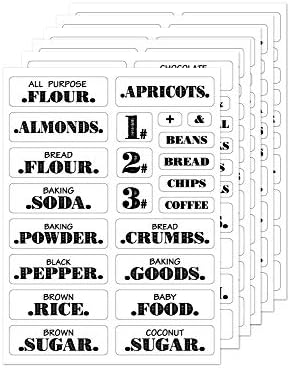 Rótulos de despensa de cozinha 132pcs-principalmente ingredientes principais adesivos de etiqueta de despensa de alimentos.