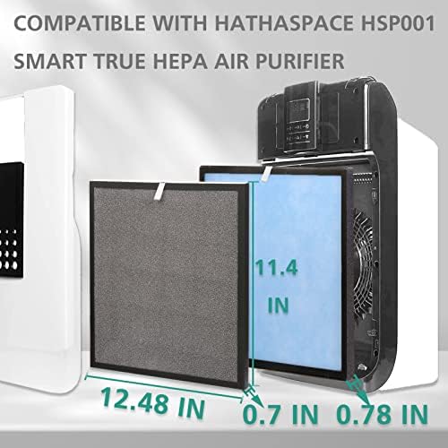 2 Filtros de substituição HSP001 Pack HSP001 para filtros de purificador de ar Hathaspace Hsp001, filtro H13 HEPA,