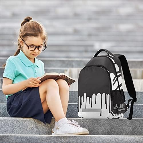 Mochila branca preta da Jstel para o ensino fundamental, mochila de criança branca de bookbag Kid Black