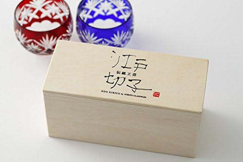 Copas de saquê japonesas de Edo-Kiriko um par de padrão de estrela do Kenbisi