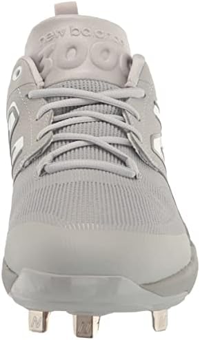 Espuma fresca masculina do New Balance x 3000 v6 sapato de beisebol de metal, cinza/branco, 11
