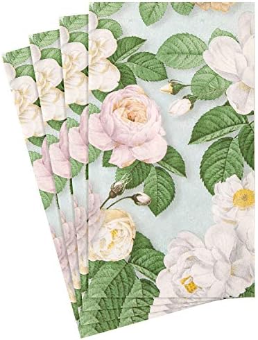 Toalhas de mão de papel de decoração de flores para toalhas de hóspedes do banheiro Pak descartável 32, toalhas de ponta dos dedos,