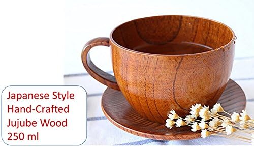 Presente premium clássico - caneca de café de madeira artesanal natural, estilo japonês para café/xícara de chá