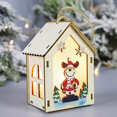 2pc Decorações de Natal Night Light Led Christmas Wind Lanterna Ornamentos personalizados Mini Casa em forma de luz