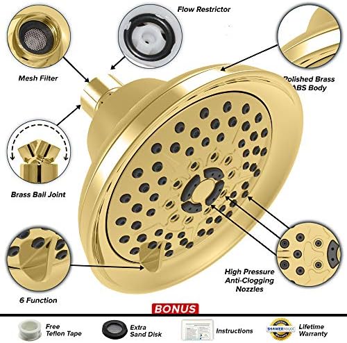 Showermaxx, série de spa de luxo, 6 configurações de pulverização de 5 polegadas de alta pressão de alta pressão,