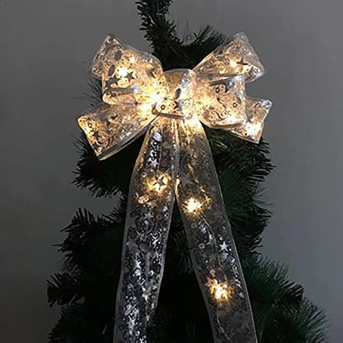 Ihtha Christmas Ornamentos Tree Ribbon Tree for Home Decoration Bows Led Christmas Wreaths Decoração de casa Decoração de árvore de