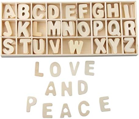Allinone Wood Alphabet Letras com recipiente para exibição de decoração de artesanato DIY