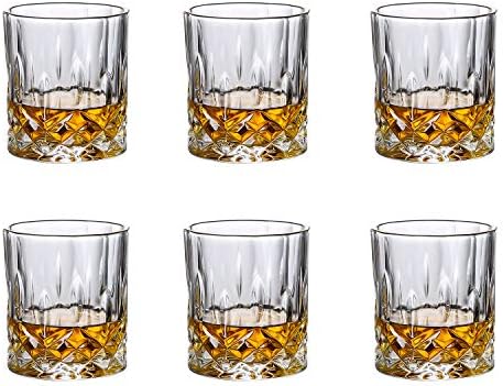 Glass de uísque de cristal hovico, óculos de uísque à moda antiga, 11 onças de uísque de bar exclusivo para escocês,