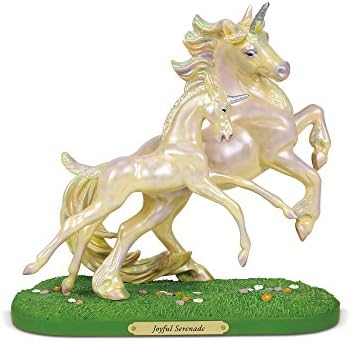 Trilha Enesco de pôneis pintados “Joyful Serenade, 8,5” estatueta de resina de pedra, multicolor