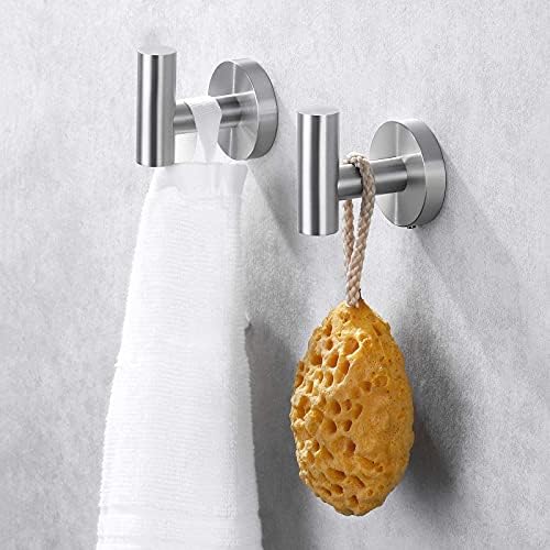 Stand Kes Towel Rack & Towel Hook Banheiro, SUS304 Aço escovado de aço inoxidável, BTH224-2+A2164-2-P2