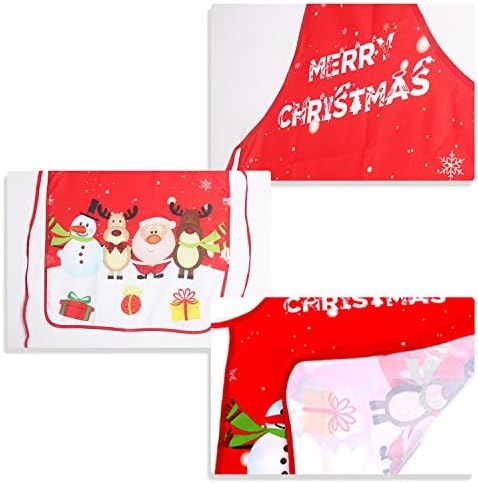 Avental de 2 pacote de pacote, cozinha de férias avental de Natal Papai Noel/Elk/boneco de neve Avental de decoração para jantar de Natal para jantar de cozinha cozinha de artesanato