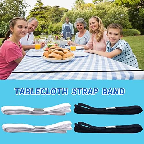 Tabel Bungees Tonela Tire Strap Band Table Tail Bands Tonela Bungee Bungee para segurar toalha de mesa para piquenique, camping, mesas ao ar livre, casamento, festas etc. -