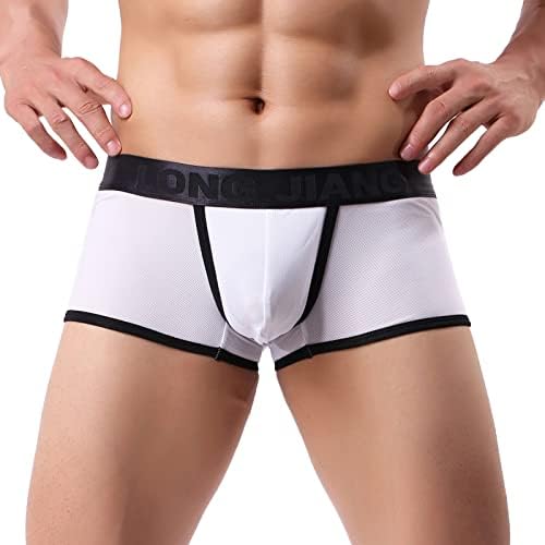 Roupa íntima para homens u bulge bolsa algodão calcinha calcinha de roupa de noite ostenta troncos confortáveis ​​com suporte