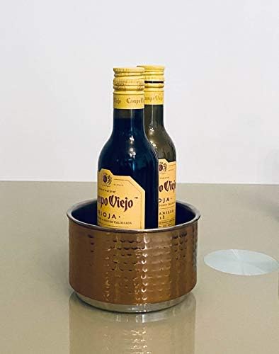 Coaster para vinho ou garrafa de champanhe - cobre dourado e aço inoxidável - decoração de mesa ou acessório de bar - Presente de casa perfeita/presente de casamento para amantes de vinho