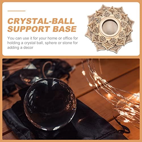 Decoração de escritório de nuobsty Mini Mandala Crystal Sphere Display Stand, Stand de cristal de madeira para esfera,