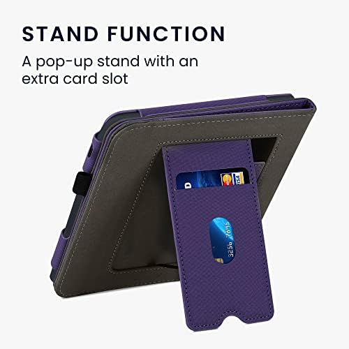 Case Kwmobile Compatível com Kobo Libra 2 - Capa de camurça sintética de couro PU com fechamento magnético, kickstand, alça