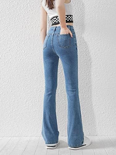 Soly Hux Girl's Flare Bell Bottom Jeans High Gista Zipper Fly Stretch Bootcut calças de jeans