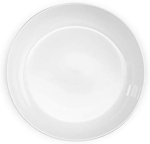 Kook Porcelain Bowls, largo e raso, lava -louças e cofre de microondas, para saladas, sopas, massas e lanches de festa, 9,25 polegadas, 72 oz, branco, conjunto de 2