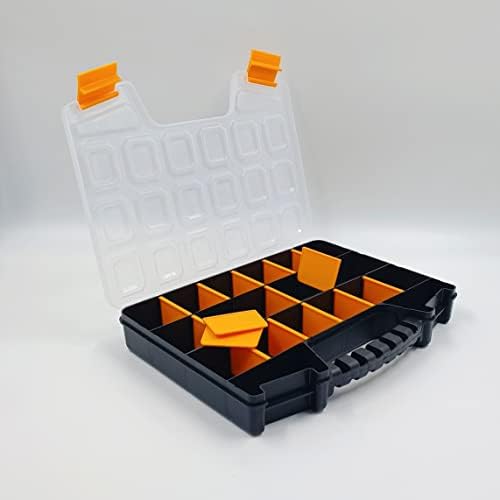 Witforms Bolsa de organizador de armazenamento portátil com divisores ajustáveis ​​18 compartimentos, feitos de plástico durável, perfeito para pequenas peças de hardware, parafusos, parafusos, pregos e contas
