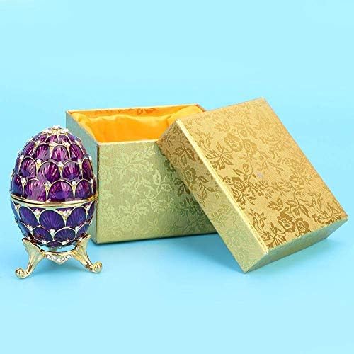 Caixa de armazenamento de jóias, ovo de páscoa esmaltado Easter estilo vintage Organizador de jóias Caixas de decoração de buginket