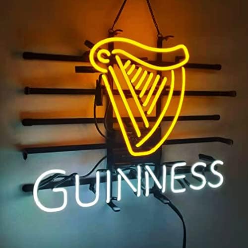 Sinal de neon harpa do Guinness, sinal de cerveja de neon, placas de barra de neon para decoração de parede, barra de barra de caverna