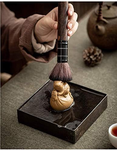 Feliz de chá de rato de areia roxa estatueta chinês de kung fu conjunto de chá de camundongo esculpido à mão decoração