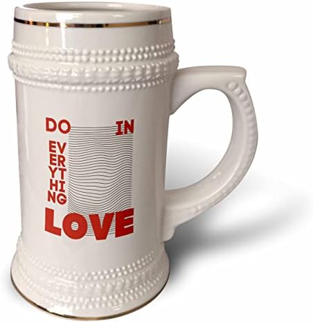 3drose Rosette - Verso da Bíblia - Faça tudo apaixonado - 22oz de caneca de Stein