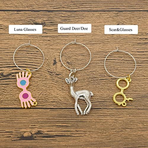 NHEINNO Wizarding Wine Glass Charms Drink Markers Identification Tags