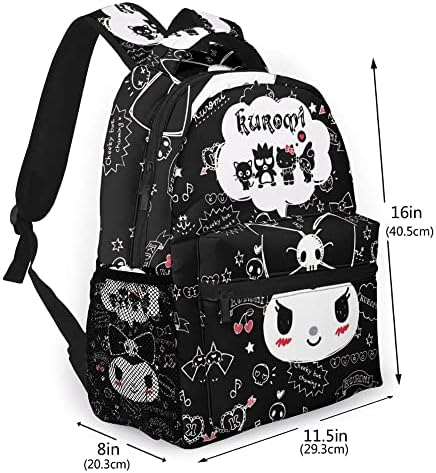 Mochila de Evesky Kawaii para meninas Meninas Anime Mochilas pretas bookbag de bookbag leve bolsa de viagem fofa