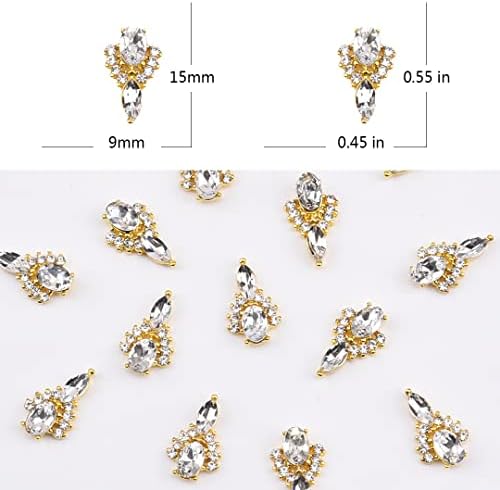 30pcs Sparkling Crystal Rhinestone Nail Art decoração charme dourado prateado jóias mistas para pregos profissionais