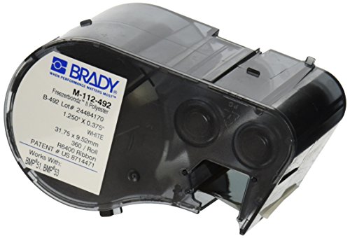 Etiqueta Brady M-112-492, Poliéster FreezerBondz II, 0,375 H x 1,250 W, 1/cartucho, contém 360 rótulos