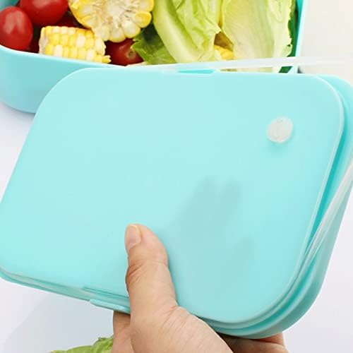 Aloncebwh bento caixas de lancheira de camada única caixa de manutenção fresca de plástico à prova de óleo à prova de óleo