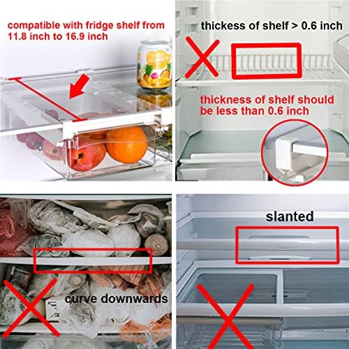 Organizador da gaveta da geladeira Lalastar e porta -ovos para geladeira, conjunto de 2, retire as gavetas de armazenamento da