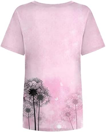 CGGMVCG Summer Tops femininos Tampo de manga curta camiseta de denominamento Top da moda Casual Casual Tripulação