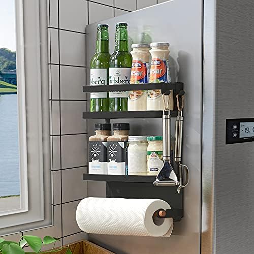 Dr.Betree Magnetic Shelf, Rack de especiarias magnéticas para geladeira sem perfuração parafusos magnéticos ou de