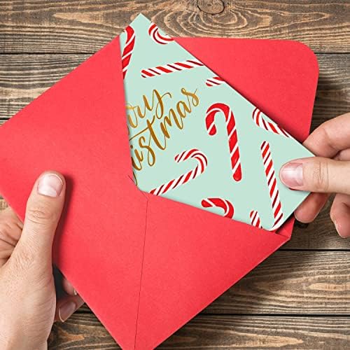 Conjunto de cartões de Natal da Sweetzer e Orange - 24 cartões de férias de ouro com envelopes vermelhos - 6 designs variados em caixa para facilitar o armazenamento - saudação a granel e cartões de ano novo - 4,25 ”x5.75”