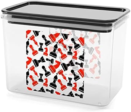 Contêiner de armazenamento de alimentos de xadrez caixas de armazenamento de plástico com tampa de vedação