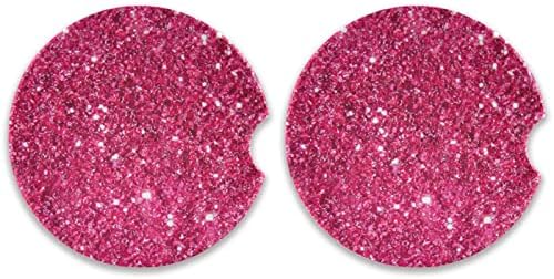 Coasters de carros de glitter rosa quente