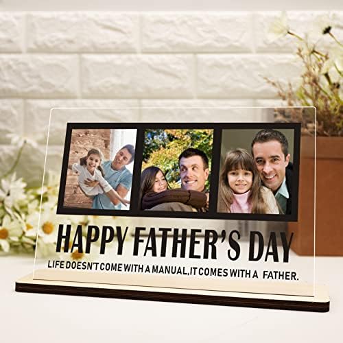 Presente de moldura de foto personalizada Souleather para pai, placa de foto acrílica, placa de família personalizada, ideia de presente para pai, presentes do dia dos pais