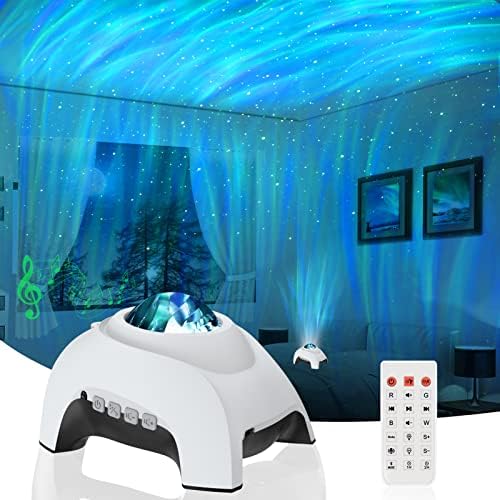 Projector de estrela de Vinwark, Projector Galaxy, Northern Lights Aurora Projector para Quarto com Music Bluetooth