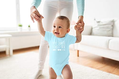 Minha tia me ama - engraçado para sobrinha sobrinho - Creeper infantil engraçado e fofo, bodysuit de bebê de uma peça