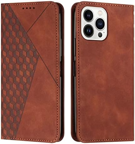 Carteira Koahs Case para iPhone 14/14 Plus/14 Pro/14 Pro Max, Caixa de telefone à prova de choque magnético de couro, 360 cobertura de corpo inteiro, com suporte de bolsa de cartão, marrom, 14 Pro Max 6.7 ''
