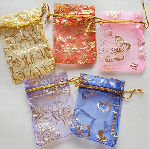 Bolsa de jóias Organza - conjunto de bolsas de tração de malha de 20 PCs - Tamanho médio - Festa de casamento chá de bebê Sacos